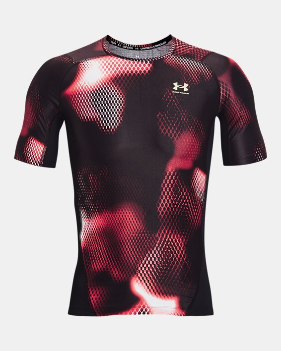 Men's UA Iso-Chill Compression Printed Short Sleeve in Black image number 4
